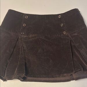 Brown Corduroy Mini Skirt